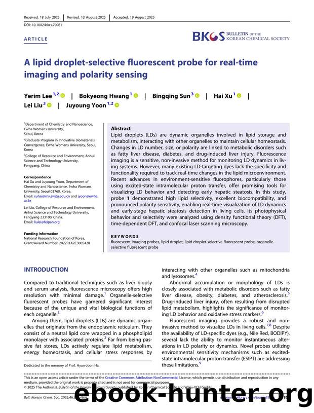 A lipid dropletâselective fluorescent probe for realâtime imaging and polarity sensing by Unknown