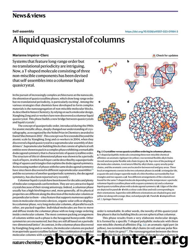 A liquid quasicrystal of columns by Marianne Impéror-Clerc