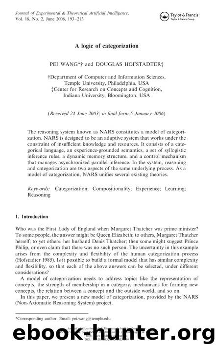 A logic of categorization by Pei Wang and Douglas Hofstadter