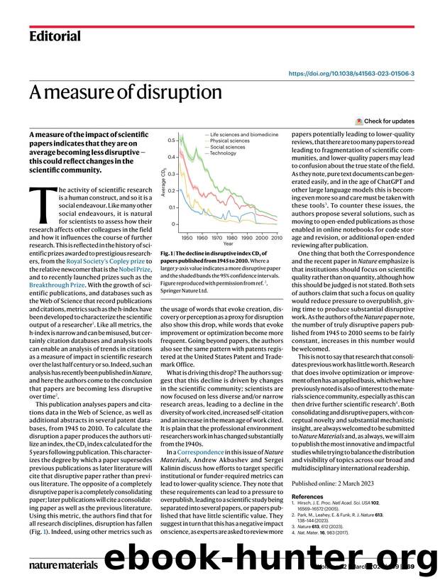 A measure of disruption by Unknown