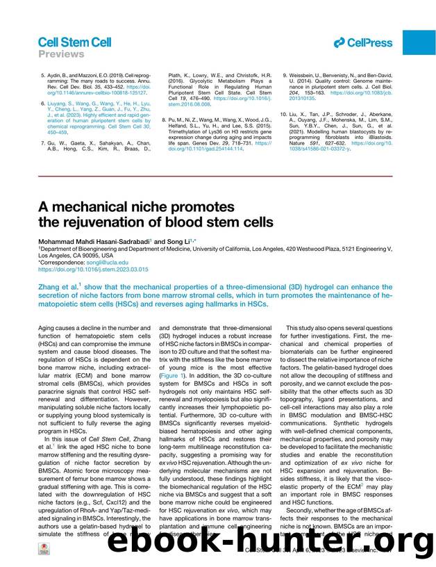 A mechanical niche promotes the rejuvenation of blood stem cells by Mohammad Mahdi Hasani-Sadrabadi & Song Li