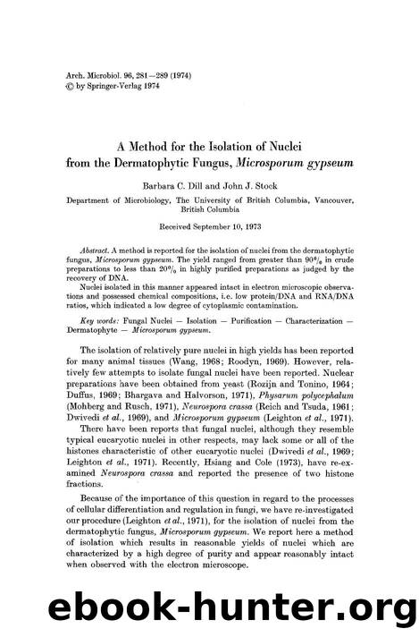 A method for the isolation of nuclei from the dermatophytic fungus, <Emphasis Type="Italic">Microsporum gypseum <Emphasis> by Unknown