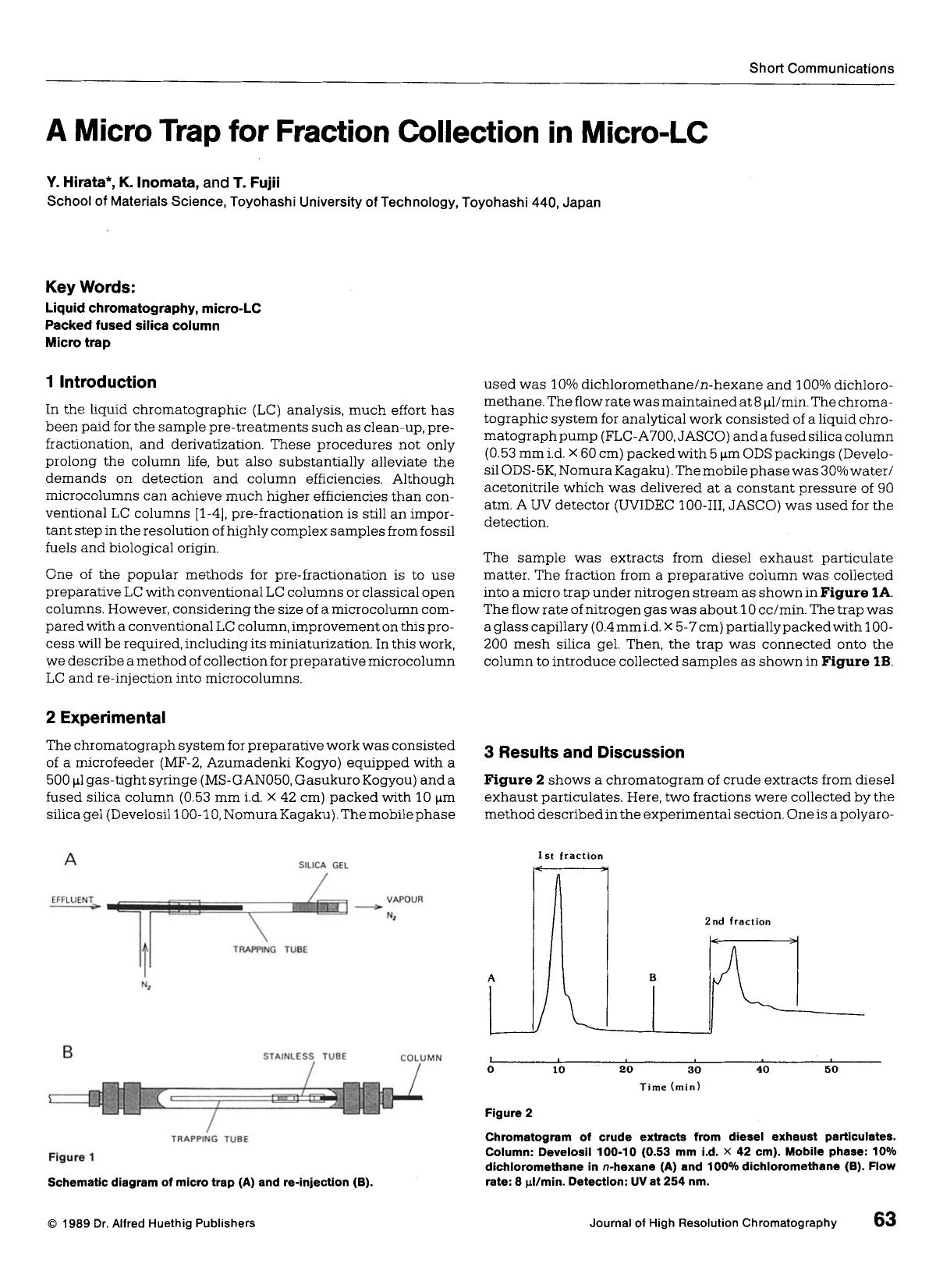 A micro trap for fraction collection in micro-LC by Unknown