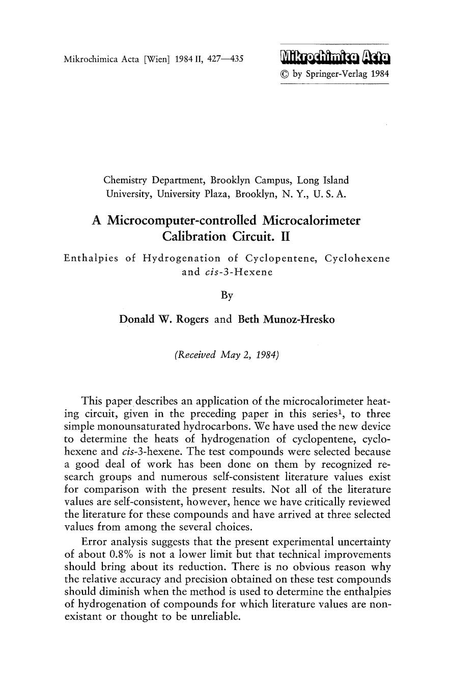 A microcomputer-controlled microcalorimeter calibration circuit. II by Unknown