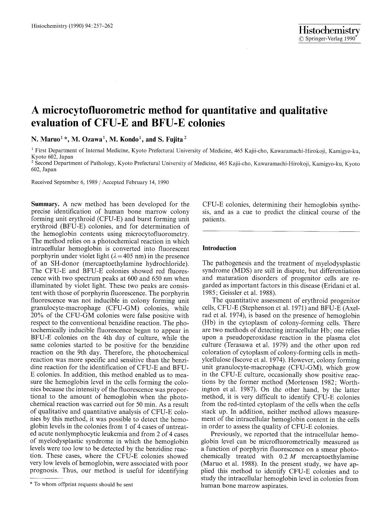 A microcytofluorometric method for quantitative and qualitative evaluation of CFU-E and BFU-E colonies by Unknown