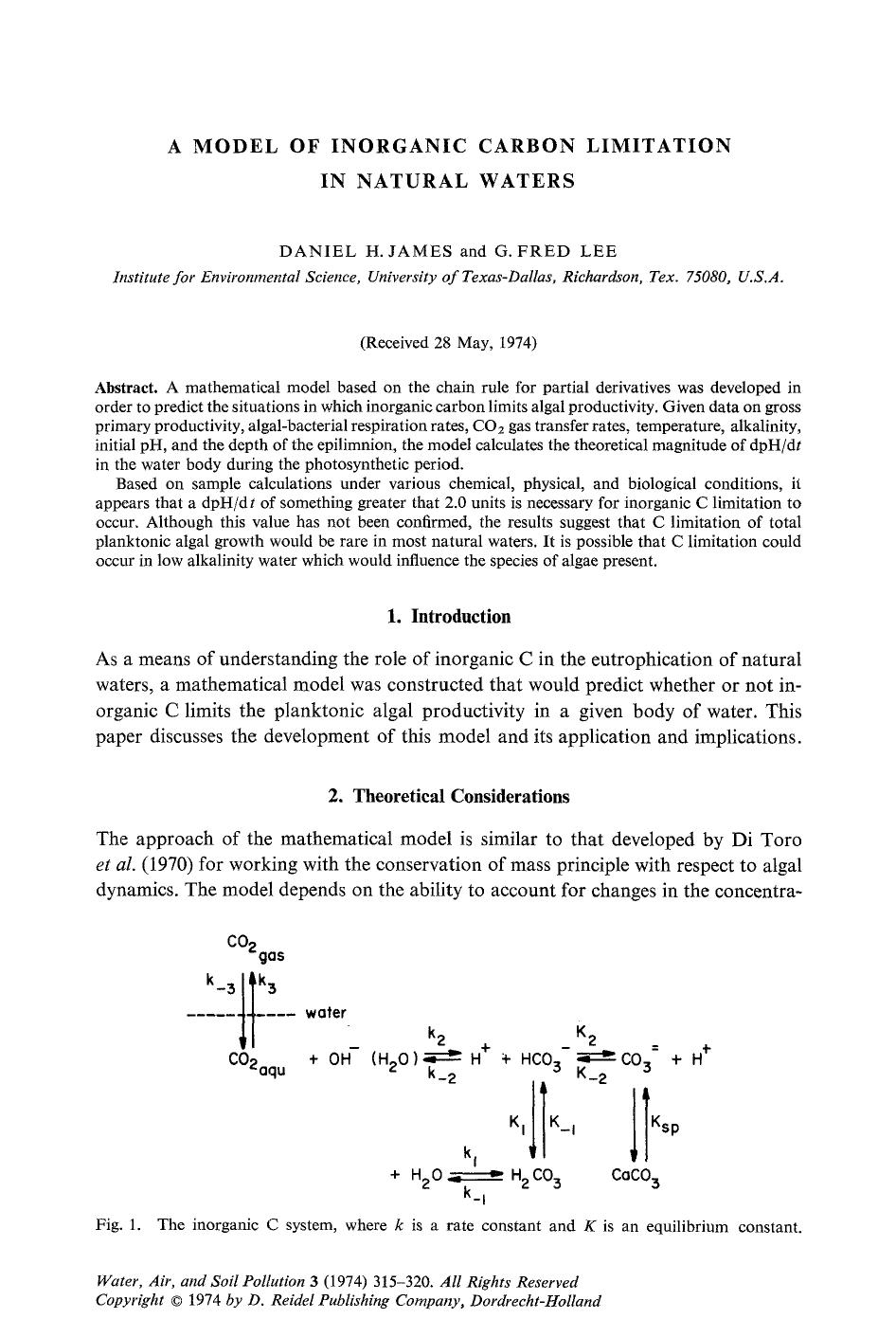 A model of inorganic carbon limitation in natural waters by Unknown