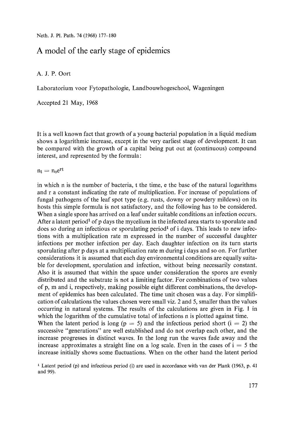 A model of the early stage of epidemics by Unknown