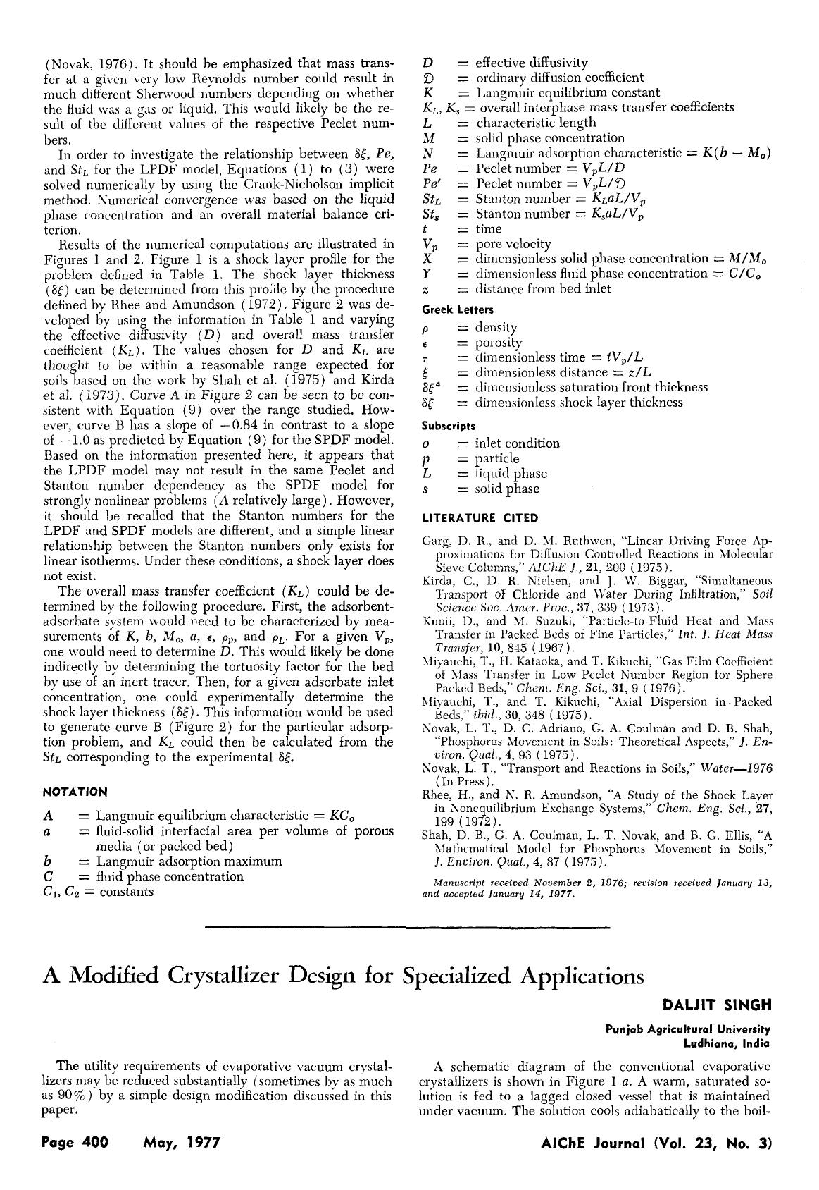 A modified crystallizer design for specialized applications by Unknown