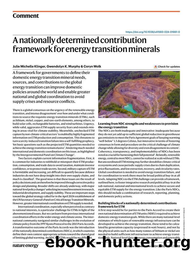 A nationally determined contribution framework for energy transition minerals by Julie Michelle Klinger & Gwendolyn K. Murphy & Coryn Wolk
