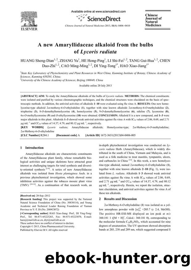 A new Amaryllidaceae alkaloid from the bulbs of Lycoris radiata by unknow