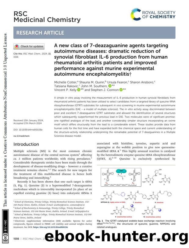 A new class of 7-deazaguanine agents targeting autoimmune diseases: dramatic reduction of synovial fibroblast IL-6 production from human rheumatoid arthritis patients and improved  by unknow