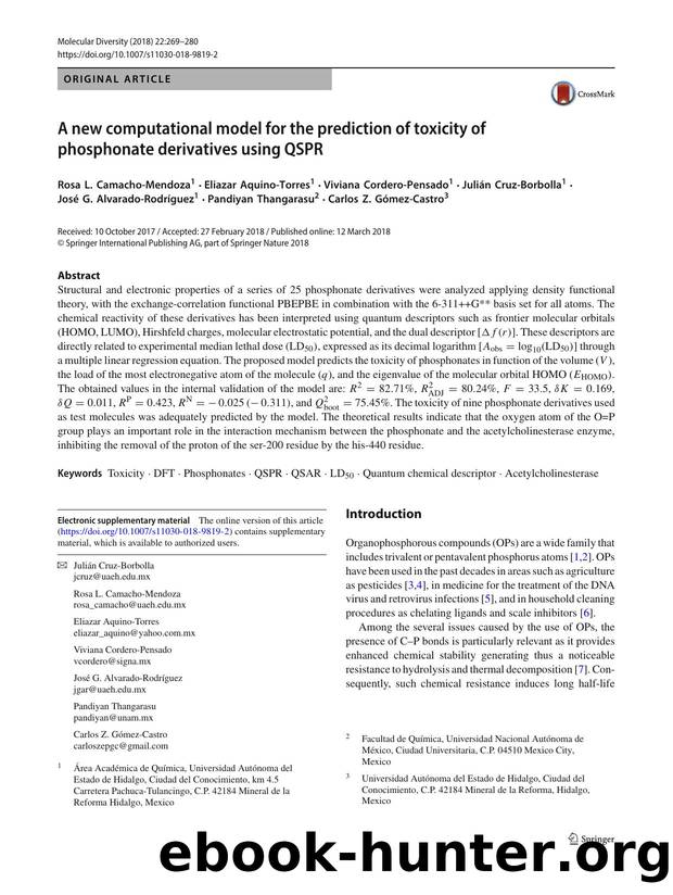A new computational model for the prediction of toxicity of phosphonate derivatives using QSPR by unknow