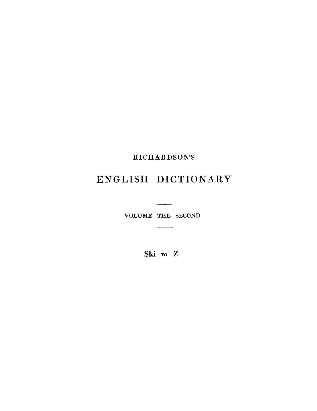 A new dictionary of the english language ski-z. vol. 2, pt. 2 by 1837