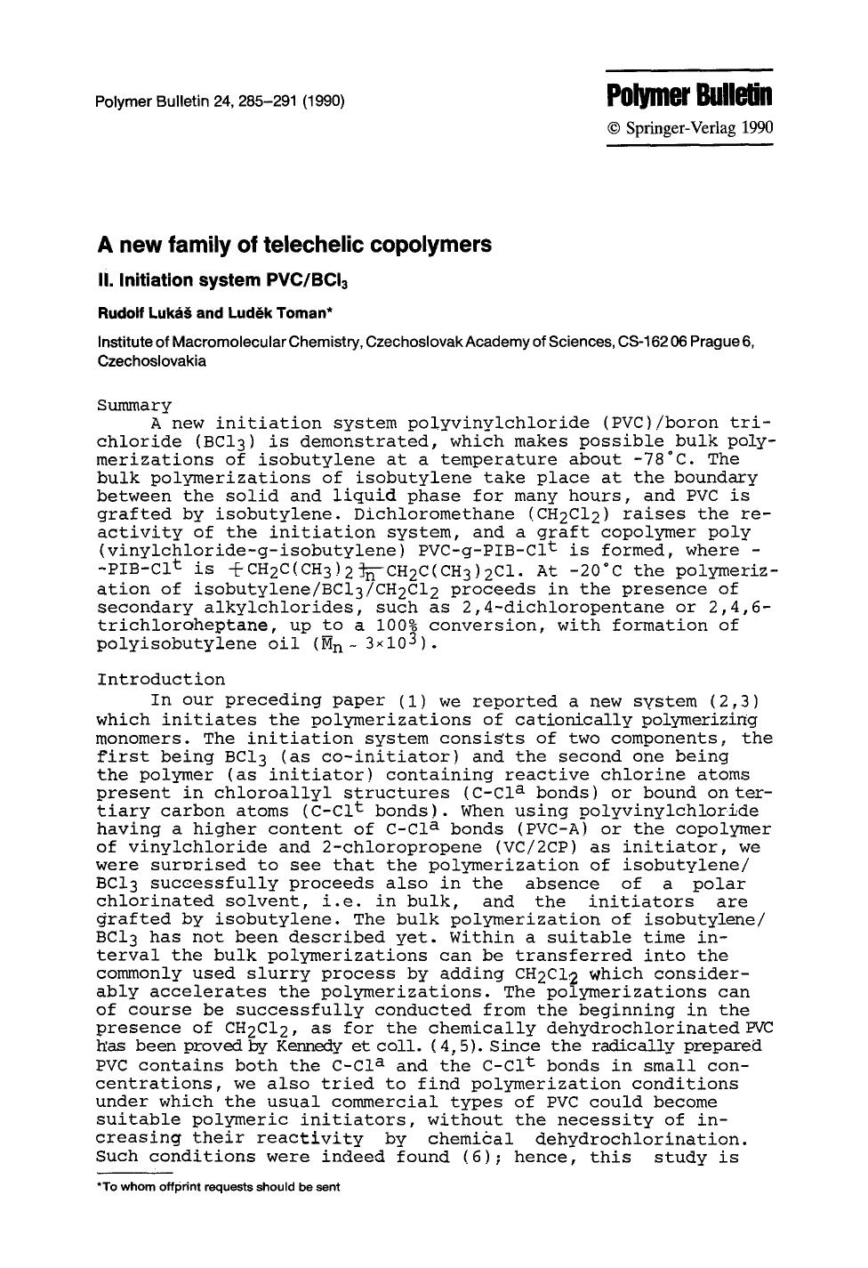 A new family of telechelic copolymers by Unknown