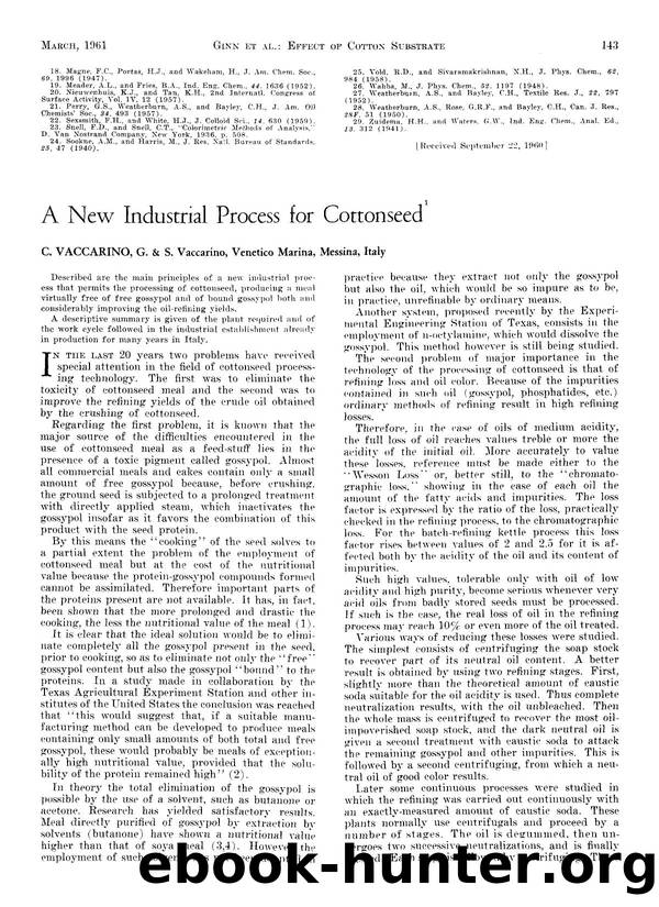 A new industrial process for cottonseed by Unknown