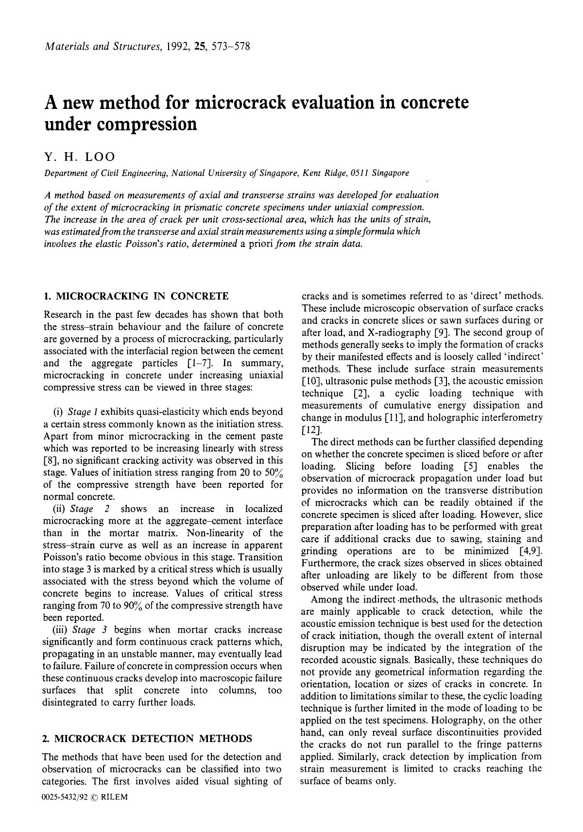 A new method for microcrack evaluation in concrete under compression by Unknown