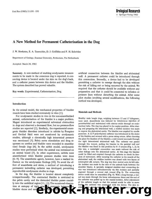 A new method for permanent catheterisation in the dog by Unknown