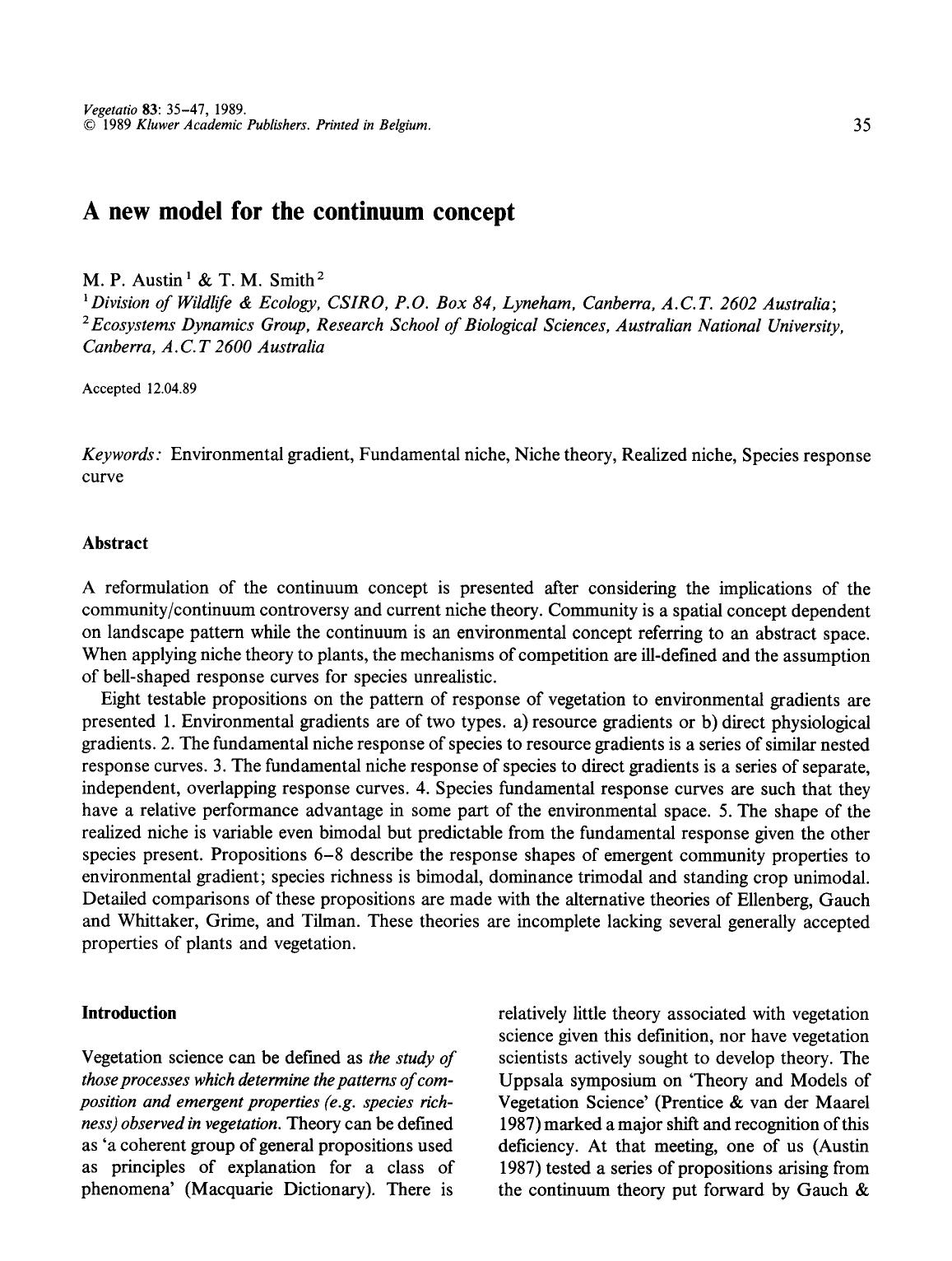 A new model for the continuum concept by Unknown