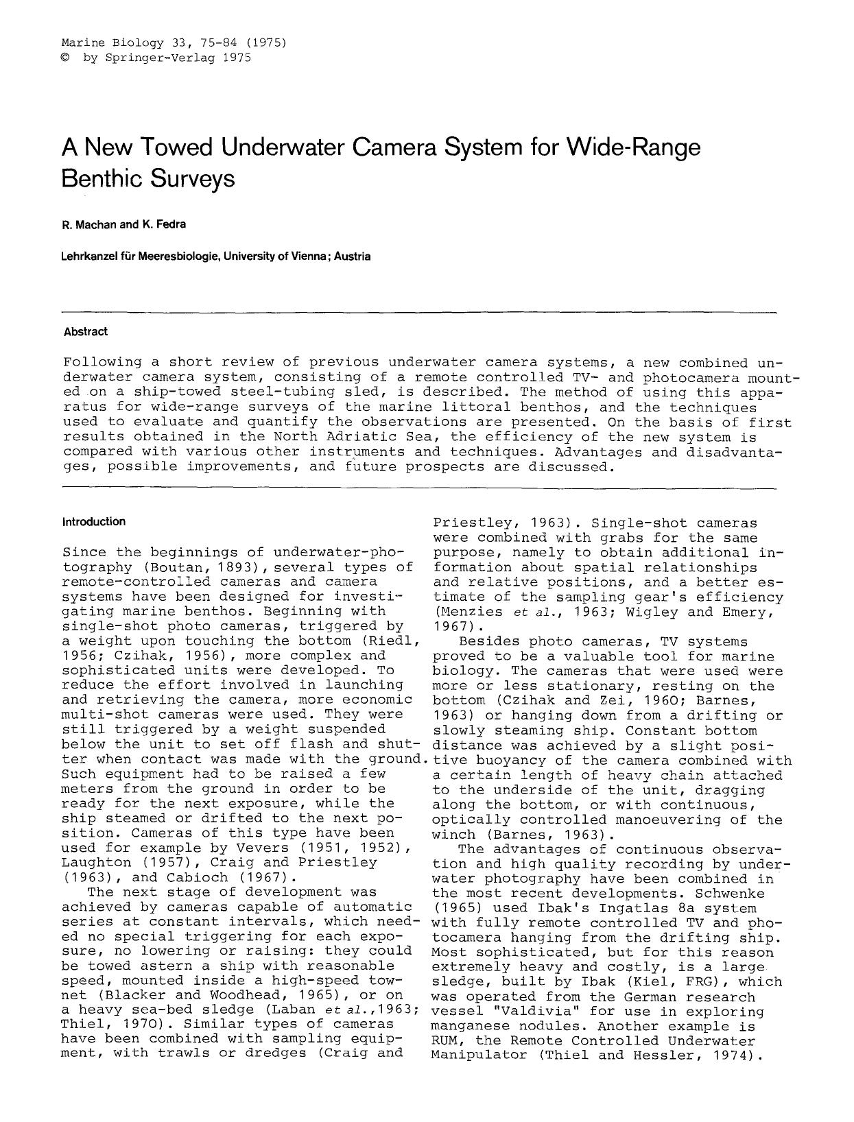A new towed underwater camera system for wide-range benthic surveys by Unknown