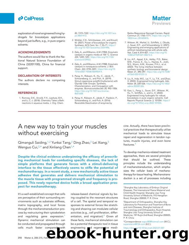 A new way to train your muscles without exercising by Qimanguli Saiding & Yunkai Tang & Ding Zhao & Lei Xiang & Wenguo Cui & Xinliang Chen