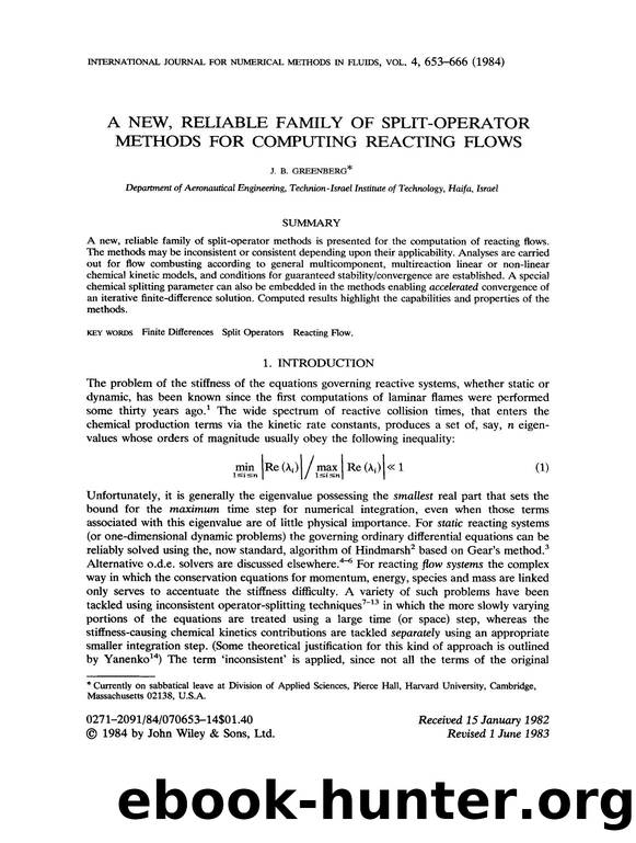 A new, reliable family of split-operator methods for computing reacting flows by Unknown
