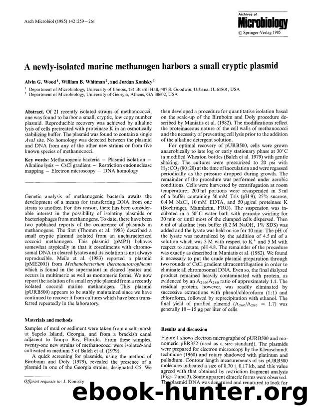 A newly-isolated marine methanogen harbors a small cryptic plasmid by Unknown