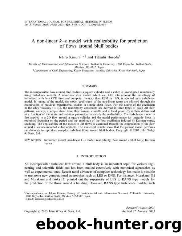 A non-linear k-[epsiv] model with realizability for prediction of flows around bluff bodies by Unknown