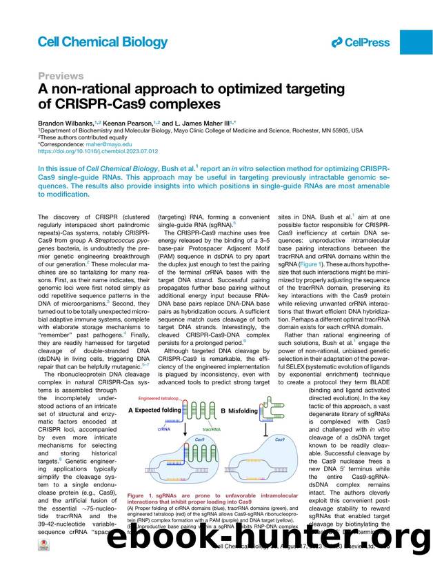 A non-rational approach to optimized targeting of CRISPR-Cas9 complexes by Brandon Wilbanks & Keenan Pearson & L. James Maher III