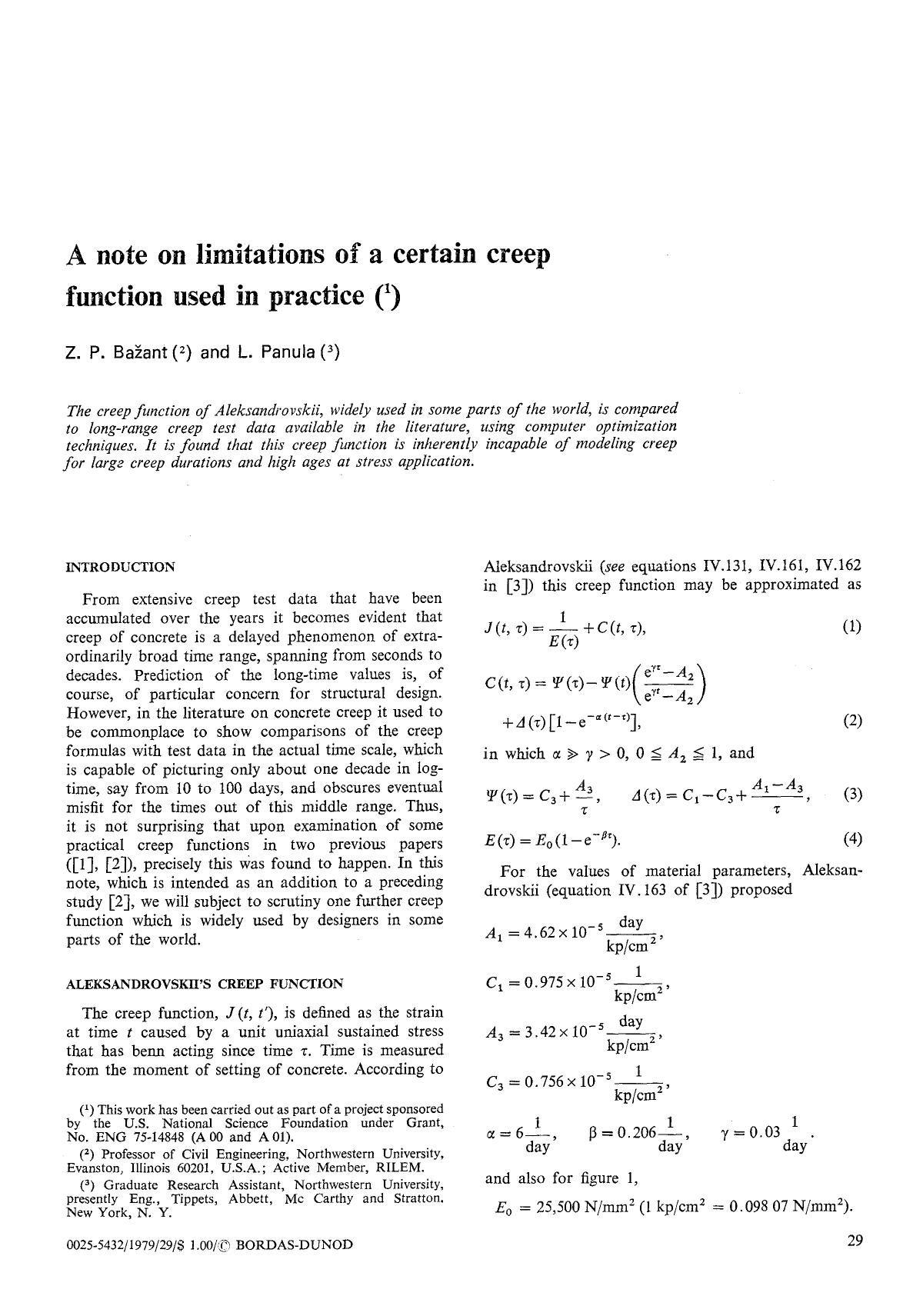 A note on limitations of a certain creep function used in practice by Unknown