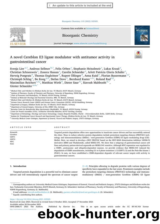 A novel Cereblon E3 ligase modulator with antitumor activity in gastrointestinal cancer by unknow