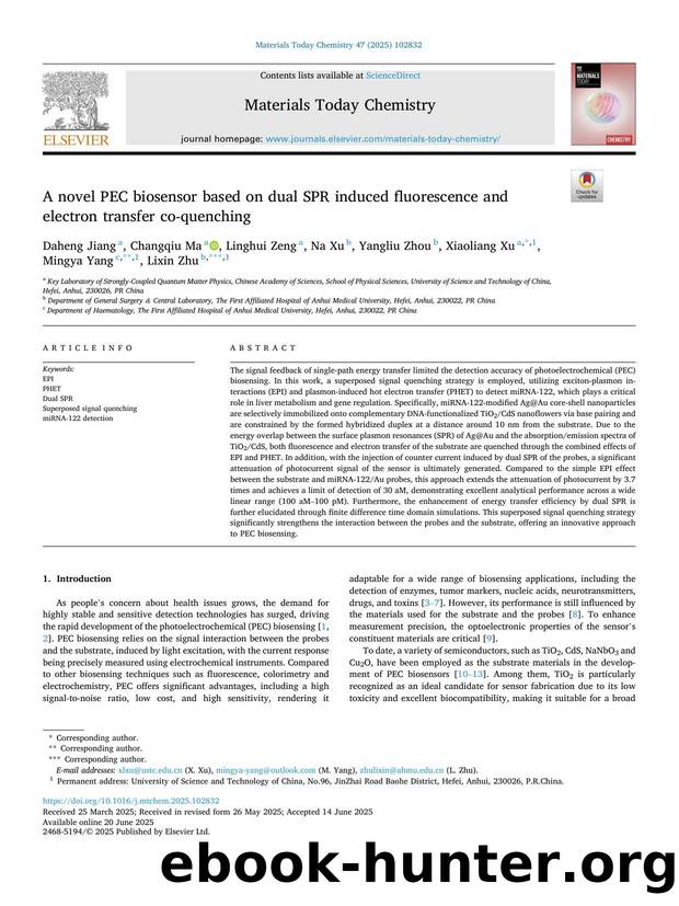 A novel PEC biosensor based on dual SPR induced fluorescence and electron transfer co-quenching by unknow