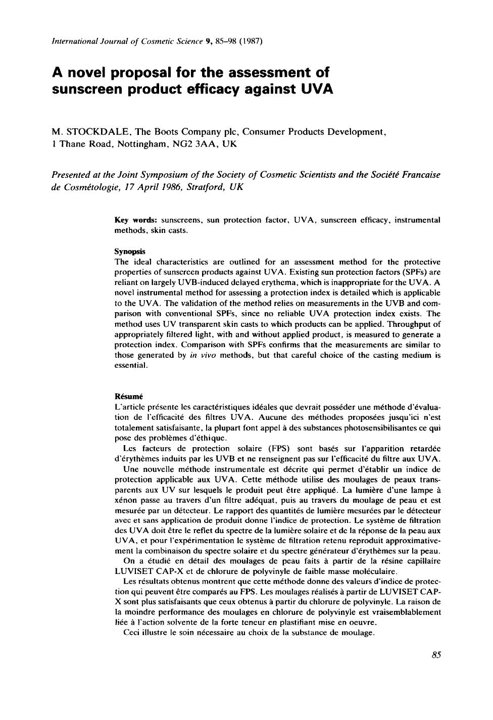 A novel proposal for the assessment of sunscreen product efficacy against UVA by Unknown