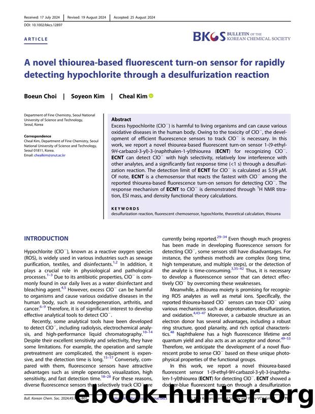A novel thioureaâbased fluorescent turnâon sensor for rapidly detecting hypochlorite through a desulfurization reaction by Unknown