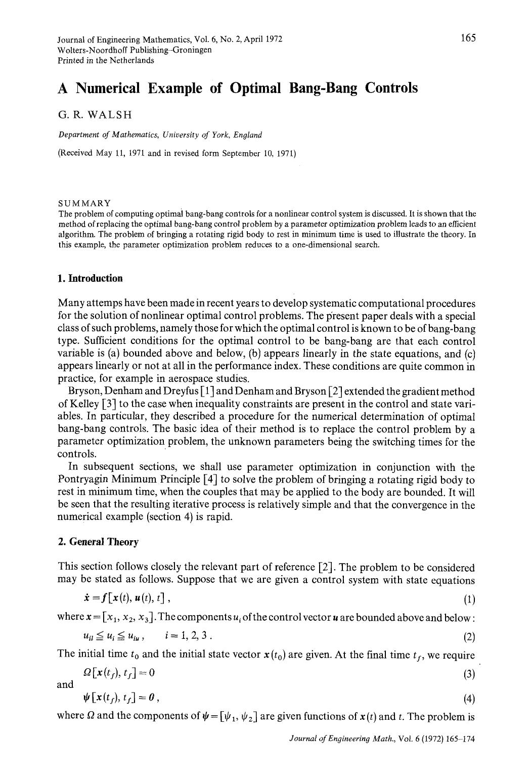 A numerical example of optimal bang-bang controls by Unknown