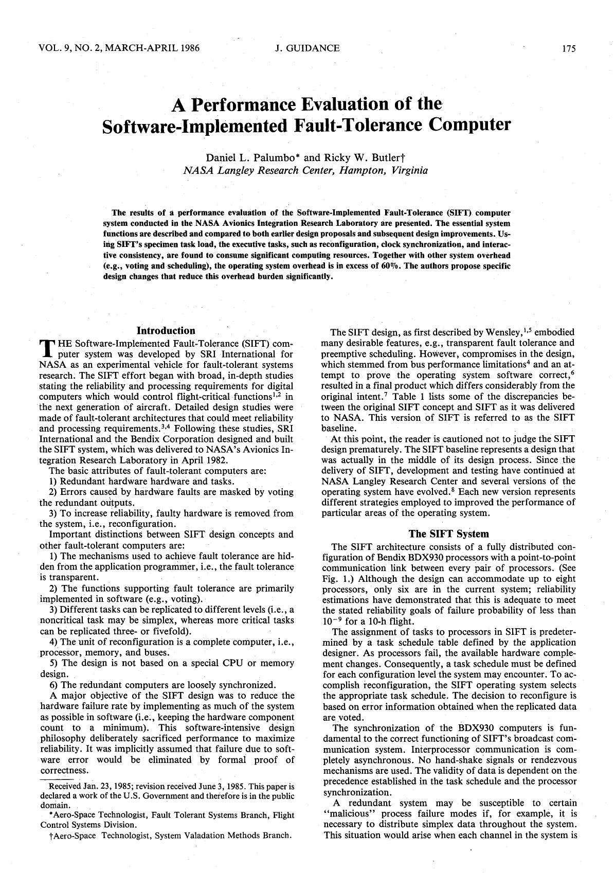 A performance evaluation of the software-implemented fault-tolerancecomputer by Unknown