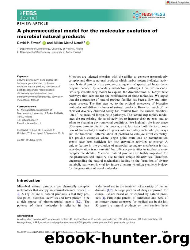 A pharmaceutical model for the molecular evolution of microbial natural products by Unknown