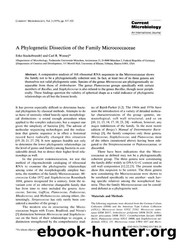 A phylogenetic dissection of the family micrococcaceae by Unknown
