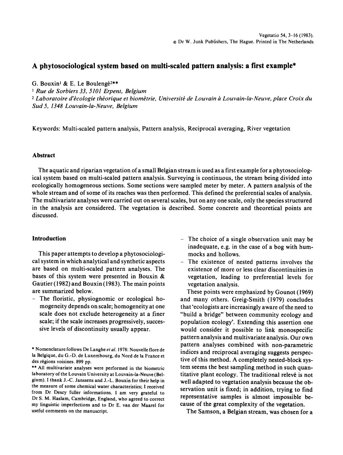 A phytosociological system based on multi-scaled pattern analysis: a first example by Unknown