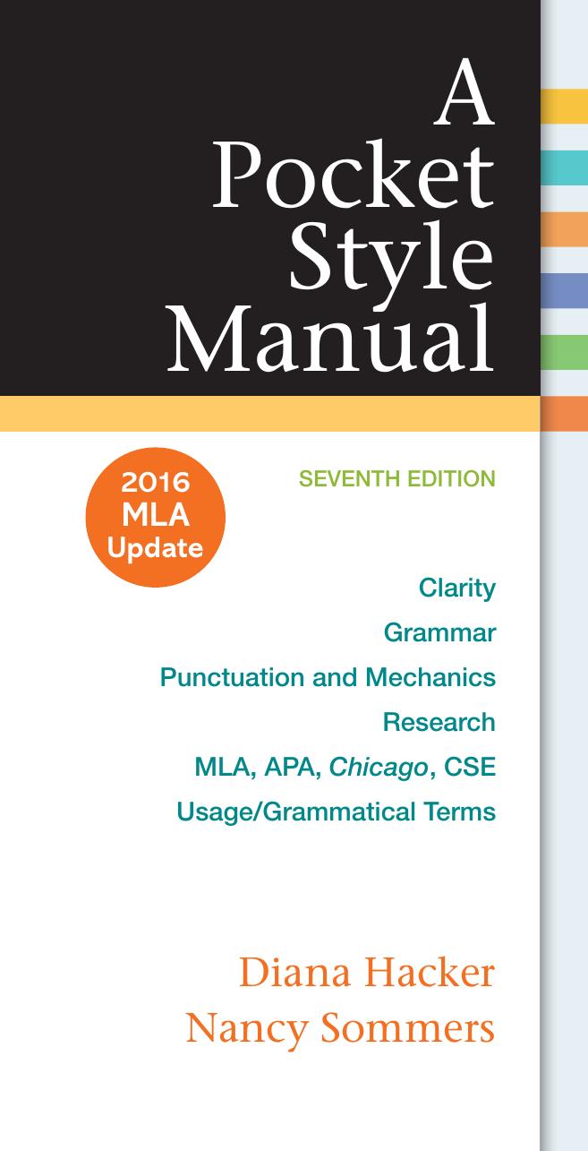 A pocket style manual by Hacker Diana;Sommers Nancy I