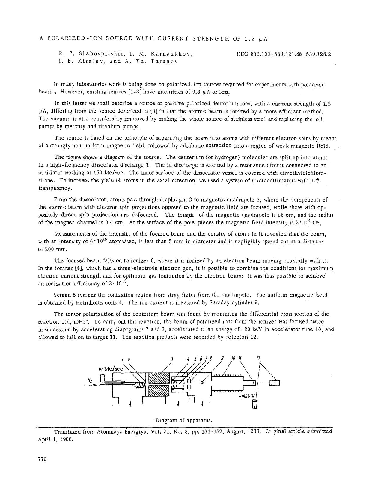 A polarized-ion source with current strength of 1.2 μA by Unknown