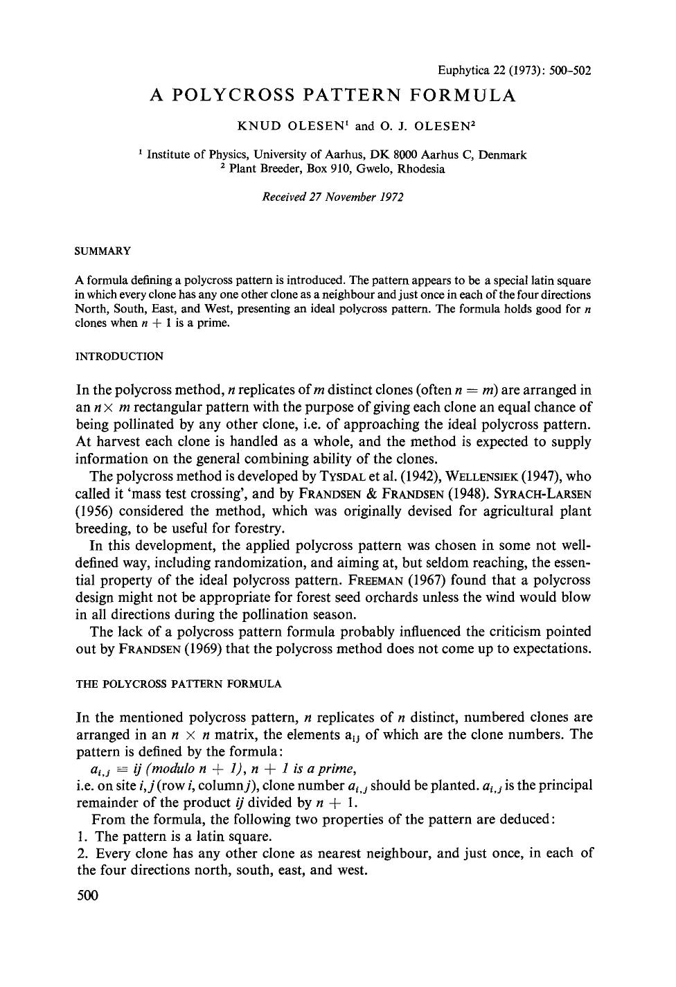 A polycross pattern formula by Unknown