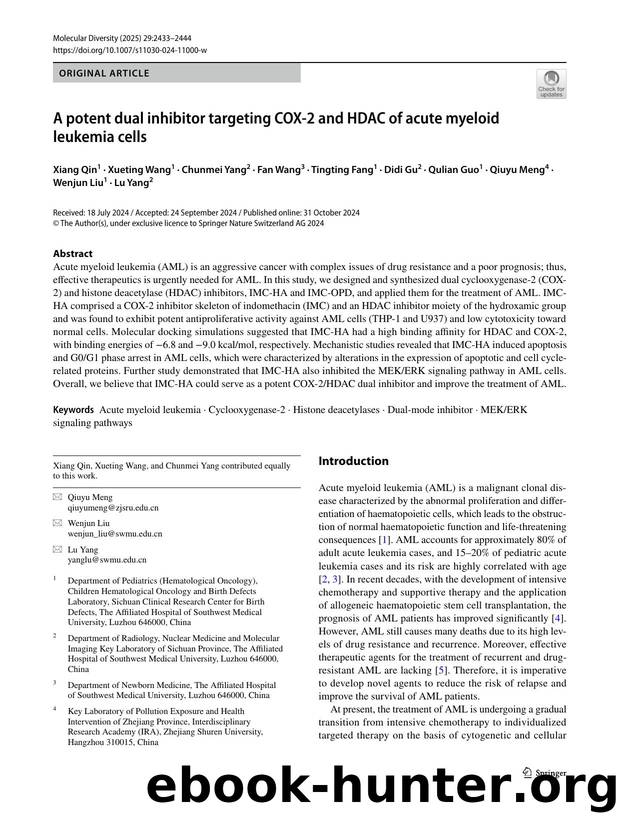 A potent dual inhibitor targeting COX-2 and HDAC of acute myeloid leukemia cells by unknow