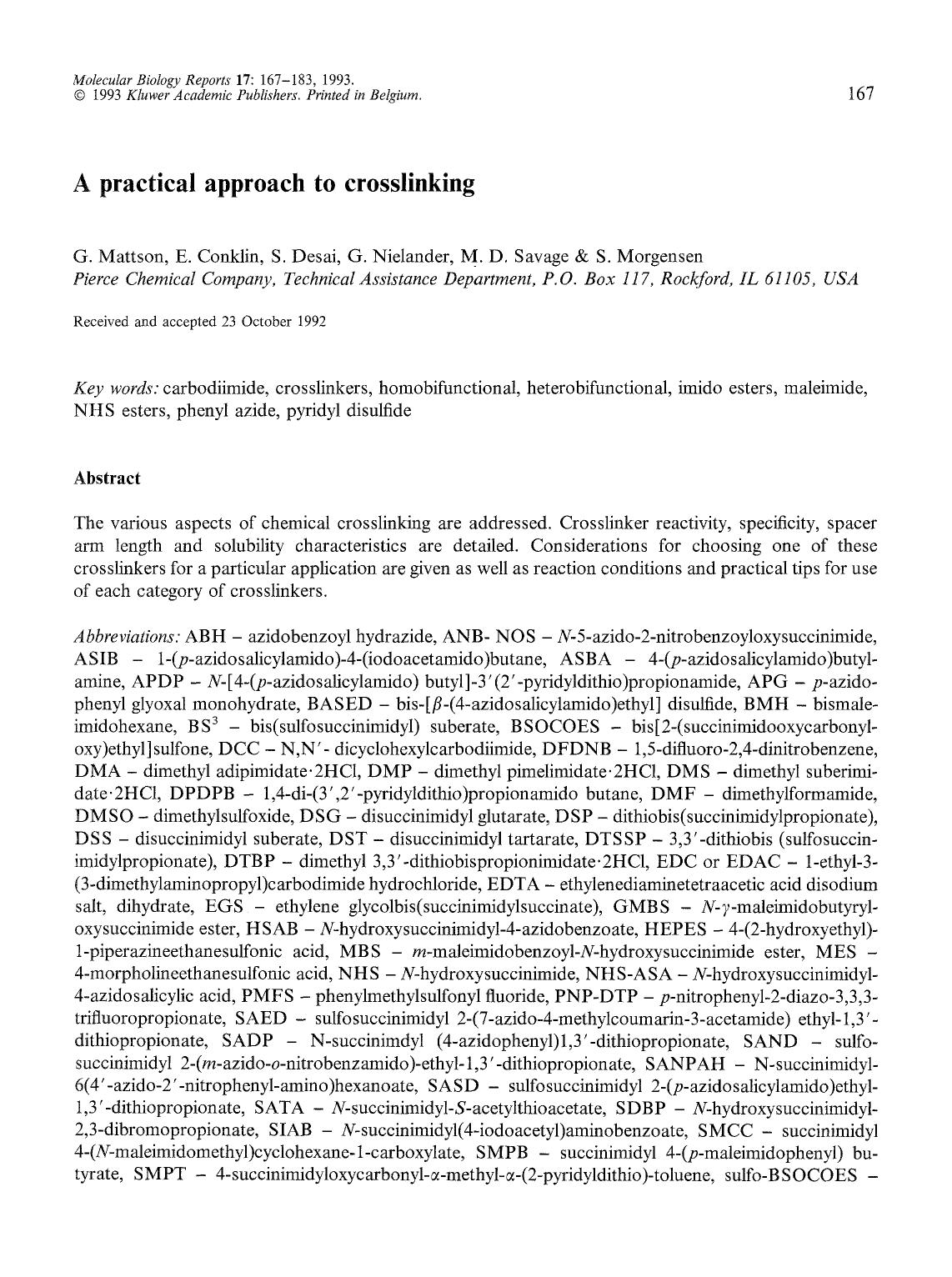 A practical approach to crosslinking by Unknown