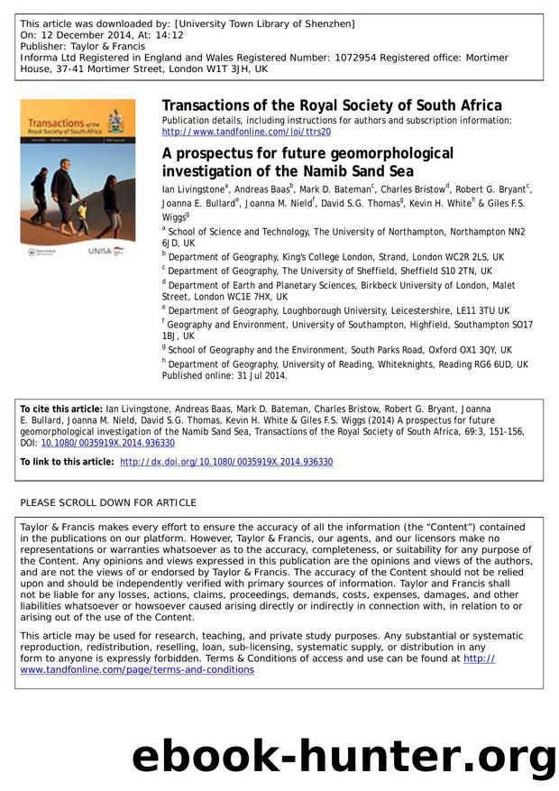 A prospectus for future geomorphological investigation of the Namib Sand Sea by Ian Livingstone