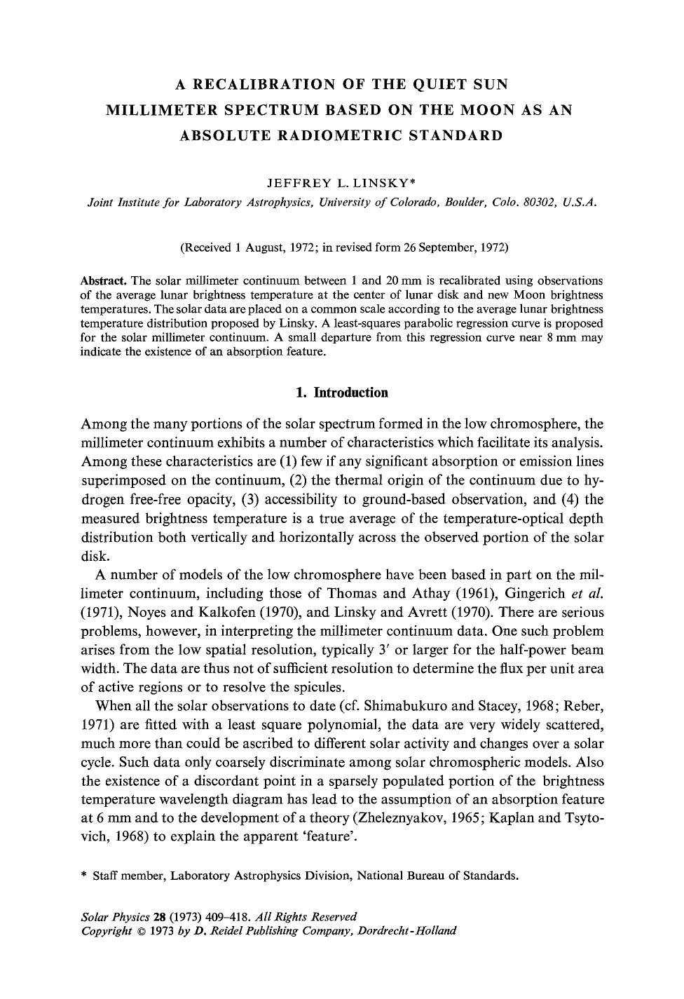 A recalibration of the quiet Sun millimeter spectrum based on the Moon as an absolute radiometric standard by Unknown
