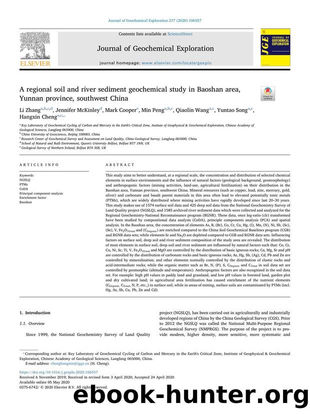 A regional soil and river sediment geochemical study in Baoshan area, Yunnan province, southwest China by Li Zhang