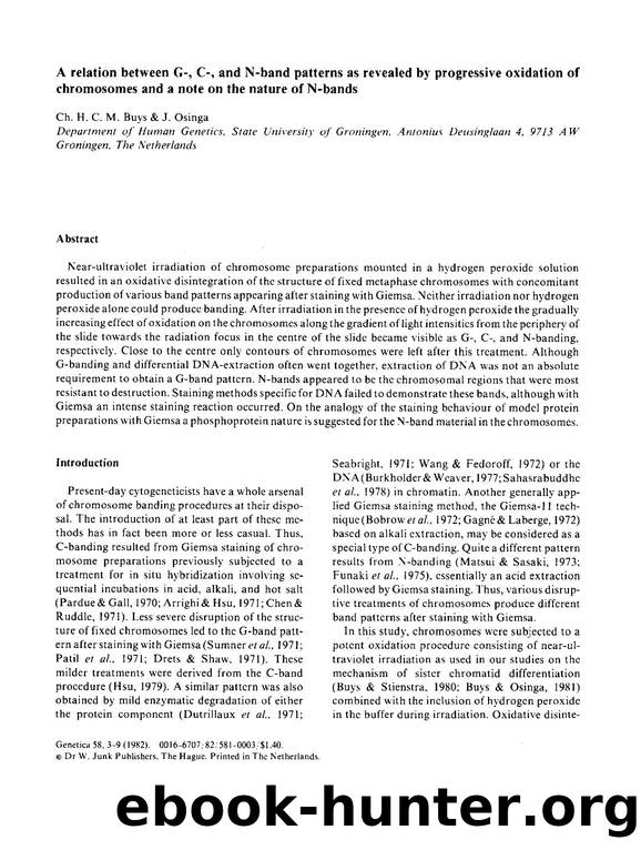 A relation between G-, C-, and N-band patterns as revealed by progressive oxidation of chromosomes and a note on the nature of N-bands by Unknown
