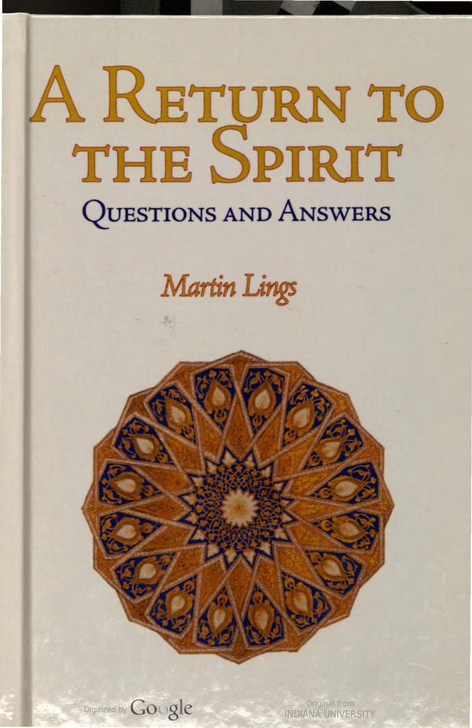A return to the spirit : questions and answers by Martin Lings