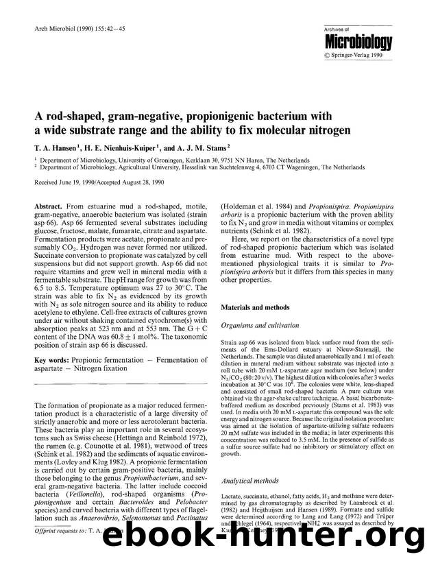 A rod-shaped, gram-negative, propionigenic bacterium with a wide substrate range and the ability to fix molecular nitrogen by Unknown