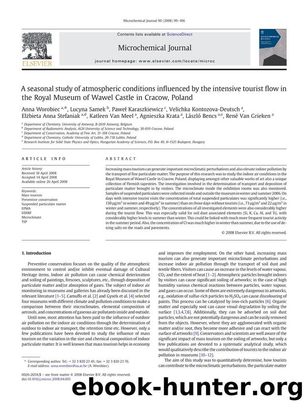 A seasonal study of atmospheric conditions influenced by the intensive tourist flow in the Royal Museum of Wawel Castle in Cracow, Poland by unknow